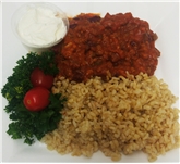 Vegetarian Chili with Brown Rice & Sour Cream