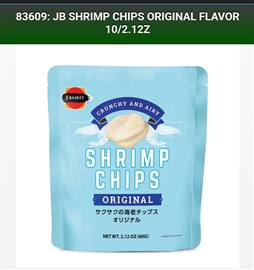 J-basket Original Shrimp Chips 2.12oz