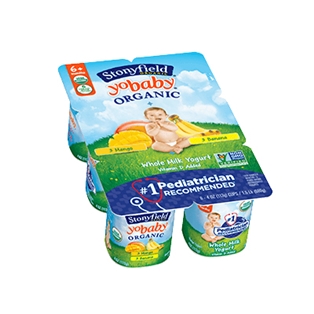 Stonyfield Yobaby Organic Banana/Straw Yogurt (6pk)