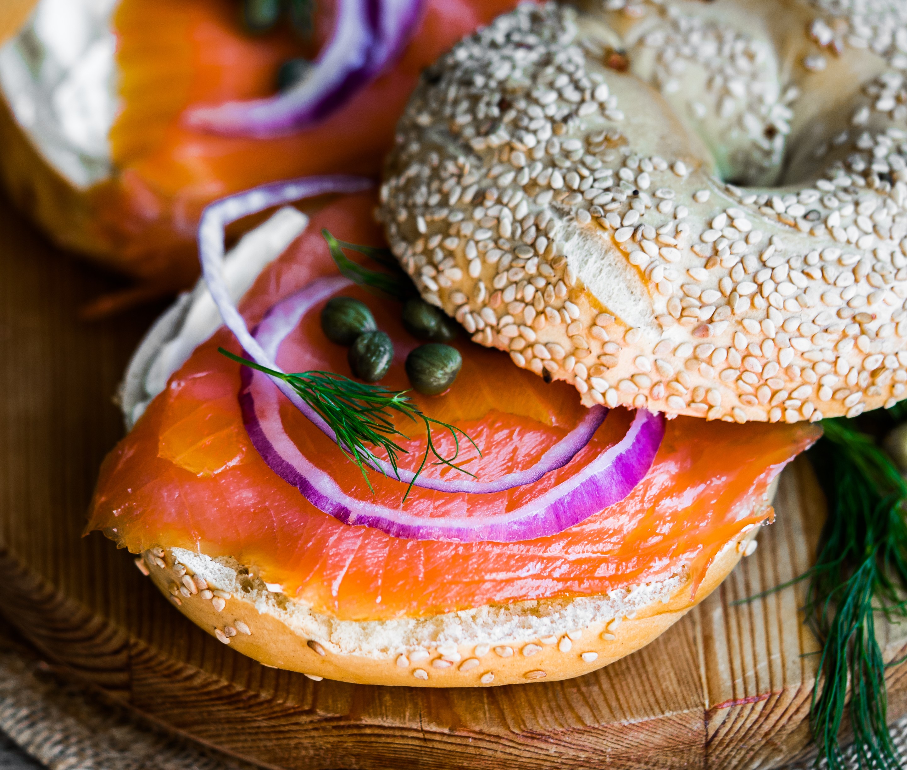 Large Bagel with Smoked Salmon &amp; Cream Cheese