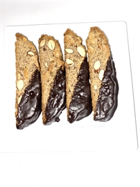 Homemade Chocolate Dipped Almond Biscotti 6Pc