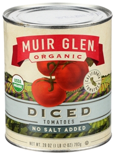 Muir Glen Organic Diced Tomatoes No Salt (28oz)