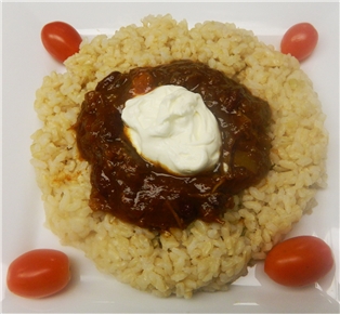 Turkey Chili with Brown Rice &amp; Sour Cream