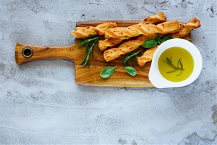 Handmade Artisan Italian Breadsticks With Extra Virgin Olive Oil