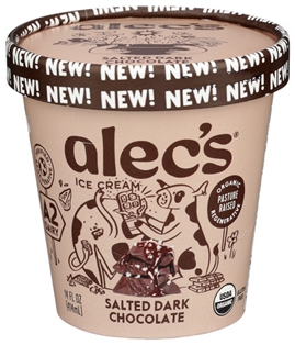 Alec&#39;s  Org A2 Ice Cream Salted Dark Chocolate 14oz